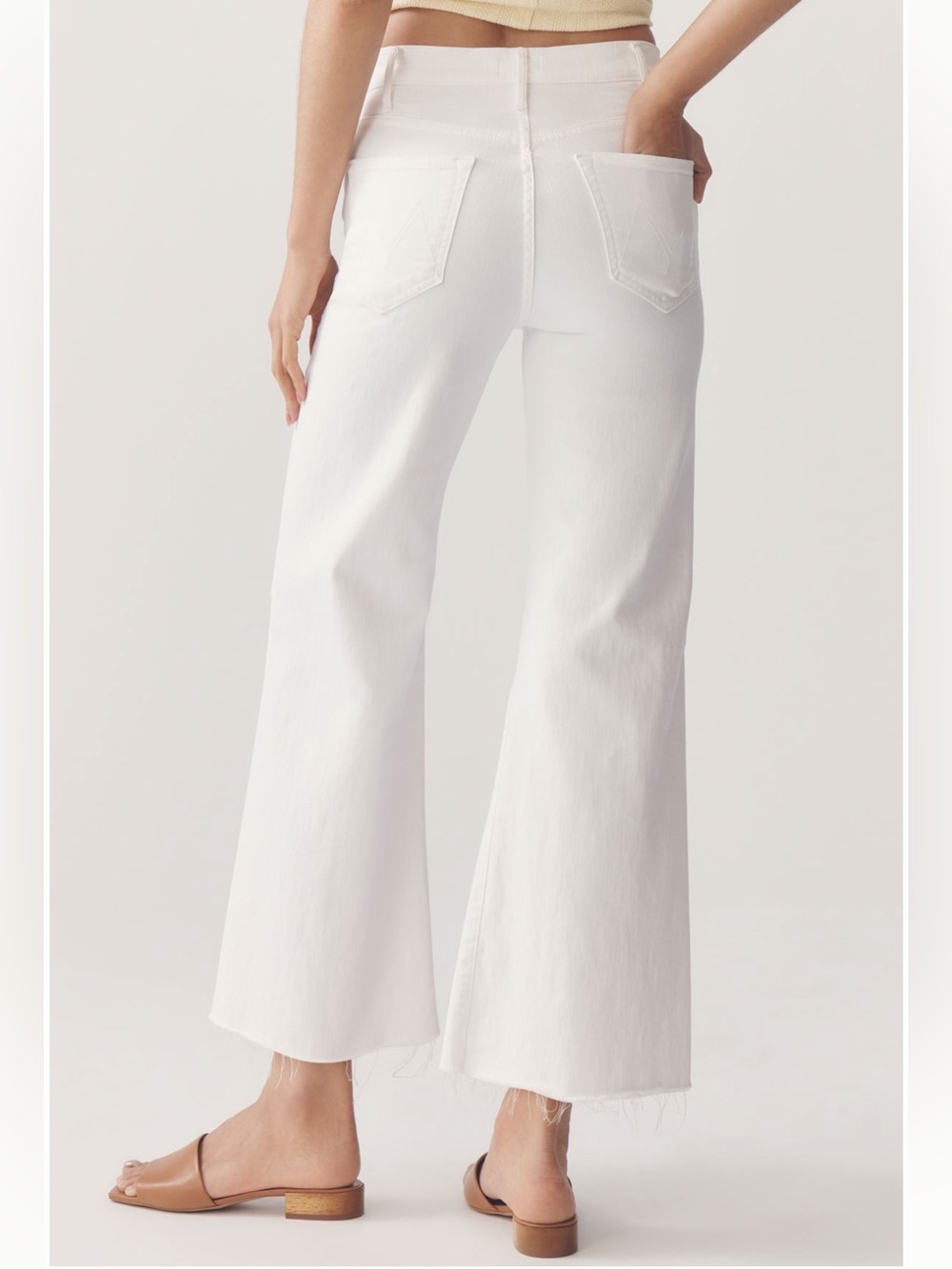 MOTHER The Hustler Ankle Fray Jeans White NWT Sz 27 - Picture 3 of 14